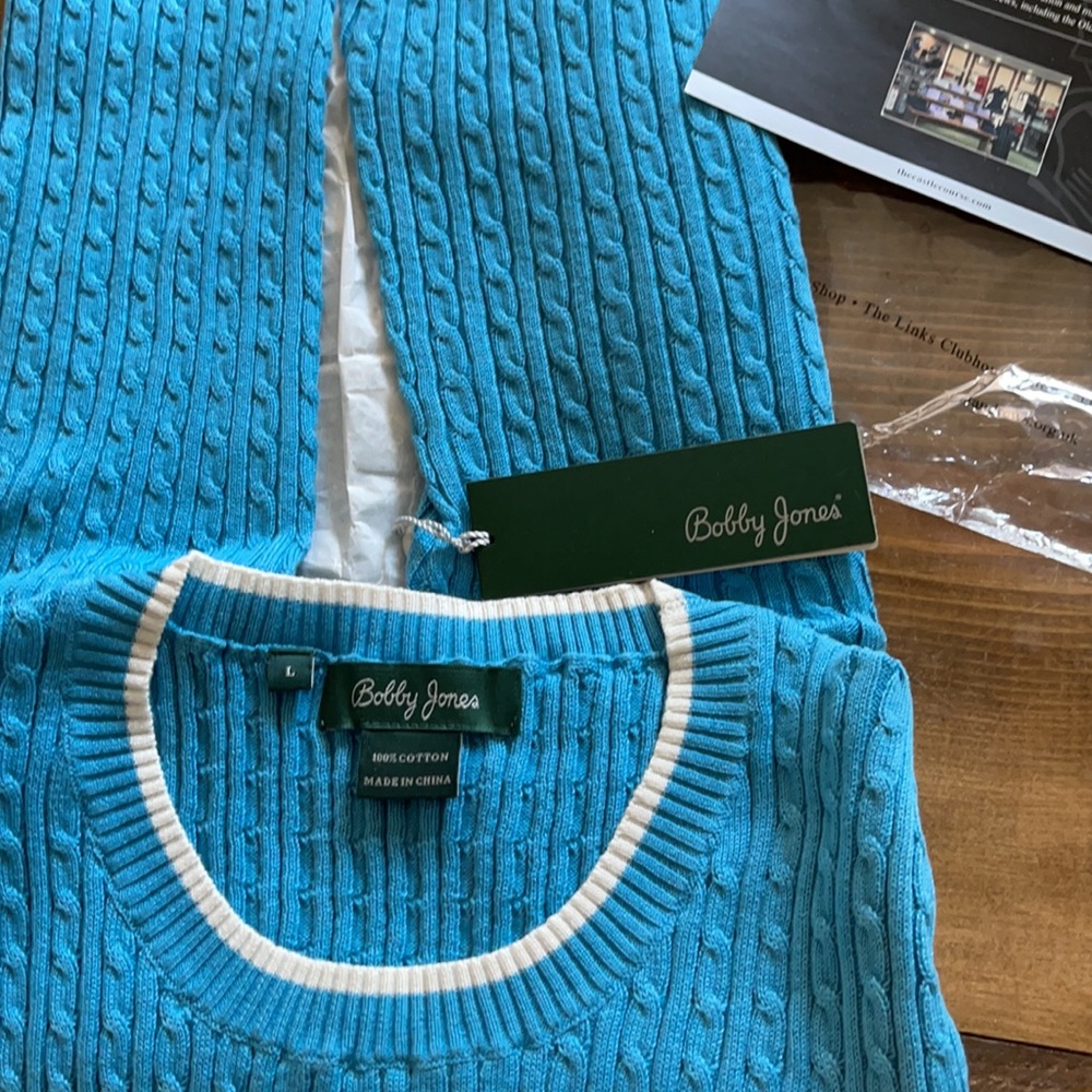 Cable knit crewneck Golf sweater vest Women’s Lg - Picture 7 of 10